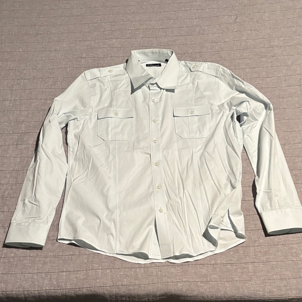 7 Diamonds White Button-Down Shirt